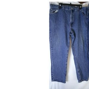 Faded Glory Straight Leg Blue Denim Jeans‎ 44x30 Distressed